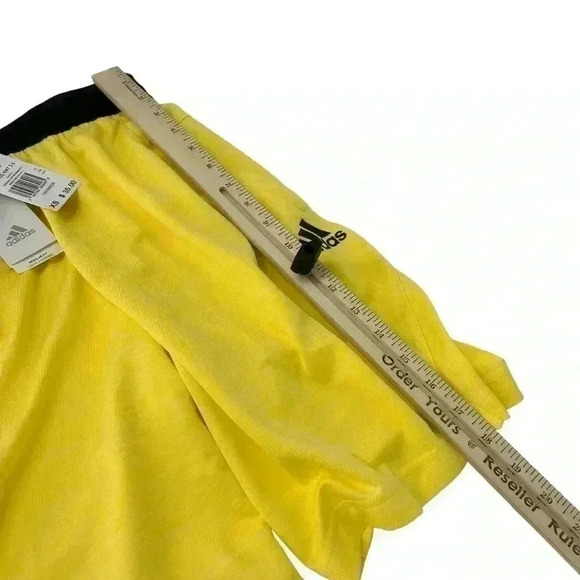 ADIDAS SHORTS MENS XS AEROREADY AXIS KNIT 3.0 TRAINING ALMOST YELLOW BASKETBALL - Picture 5 of 10